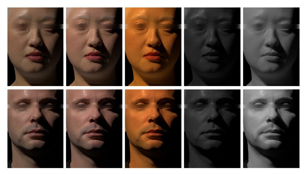 Spectral Subsurface Scattering from RGB via Biophysical Skin Inversion Figure 1
