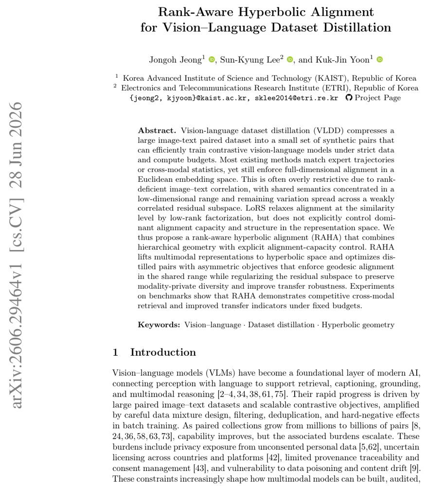 Rank-Aware Hyperbolic Alignment for Vision-Language Dataset Distillation Figure 1