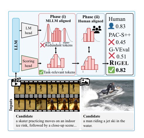 Rigel: Self-Distilled Score Adaptation for Image and Video Captioning Evaluation Figure 1