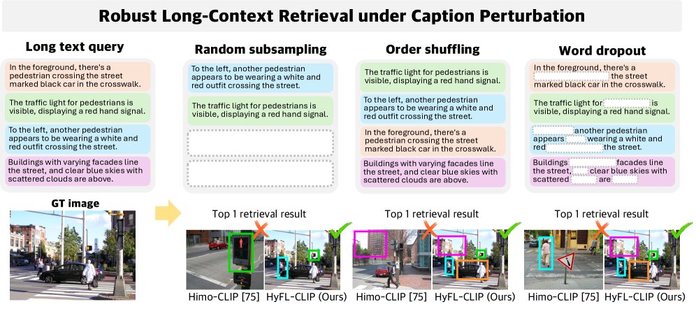 HyFL-CLIP: Hyperbolic Fine-Tuning of CLIP for Robust Long-Context Understanding Figure 1