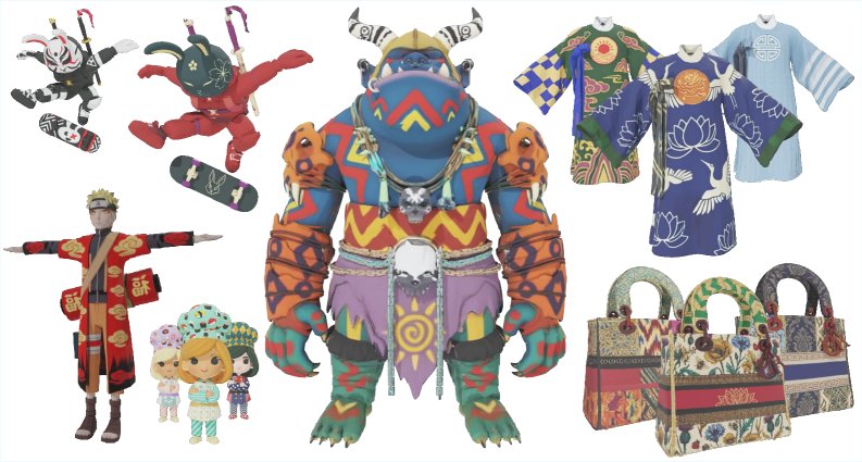 Ink3D: Sculpting 3D Assets with Extremely Complex Textures via Video Generative Models Figure 1