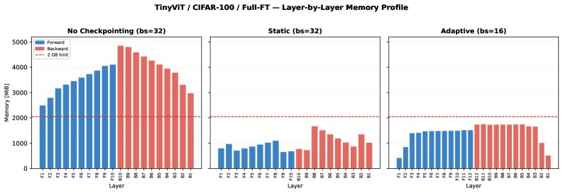 Efficient PEFT Methods with Adaptive Checkpointing for Vision Models and VLMs on Resource Constrained Consumer-GPUs Figure 1