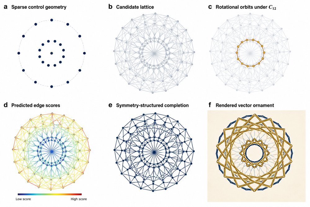 Symmetry-Structured Neural Completion of Islamic Geometric Patterns from Sparse Control Geometry Figure 1