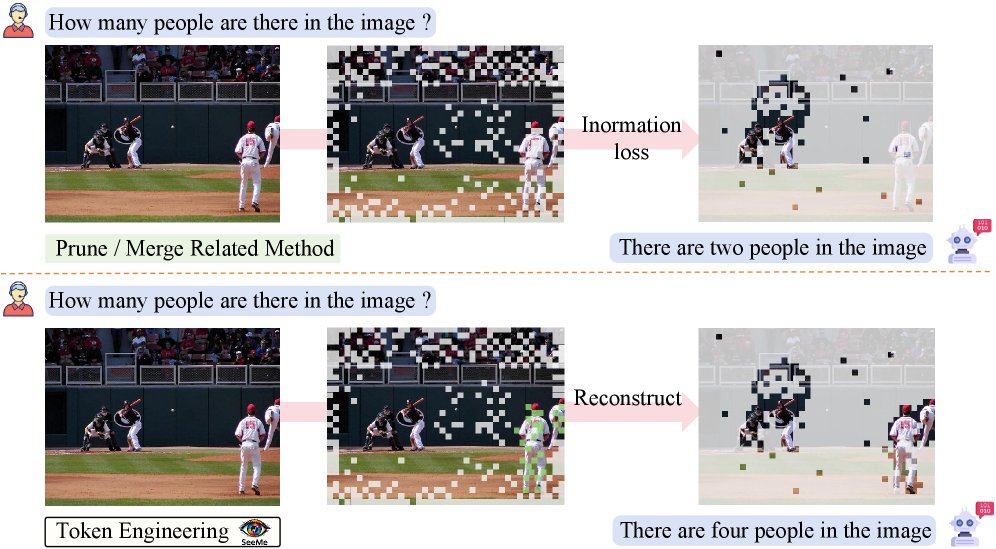SeeMe: Mitigating Hallucinations in Large Vision-Language Models through Effective Visual Token Engineering Figure 1