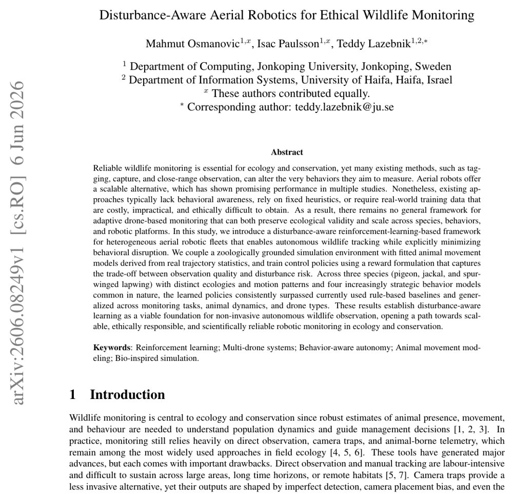 Disturbance-Aware Aerial Robotics for Ethical Wildlife Monitoring Figure 1