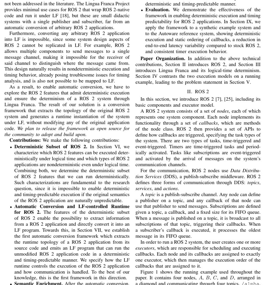 Deterministic Execution of ROS~2 Applications via Lingua Franca Figure 1
