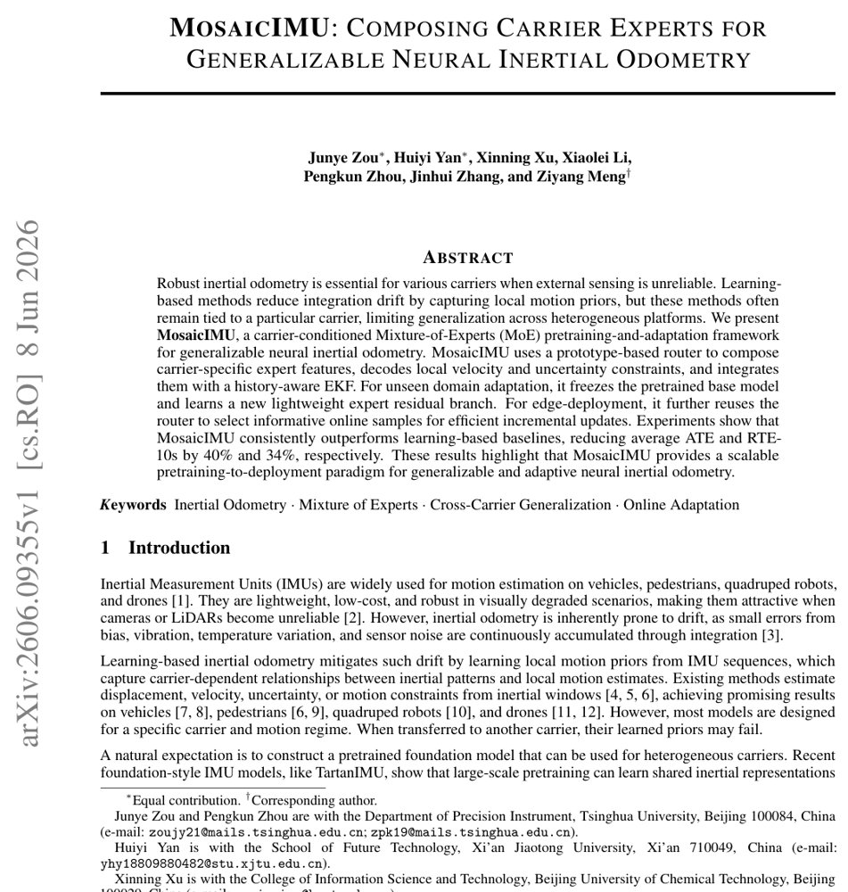 MosaicIMU: Composing Carrier Experts for Generalizable Neural Inertial Odometry Figure 1