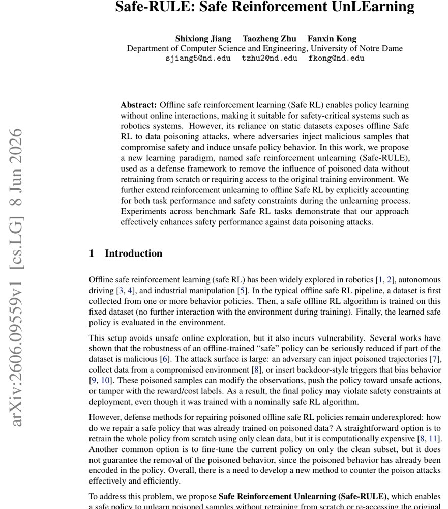 Safe-RULE: Safe Reinforcement UnLEarning Figure 1