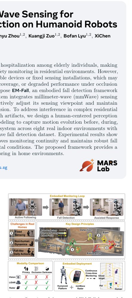EM-Fall: Embodied mmWave Sensing for Day-and-Night Fall Detection on Humanoid Robots Figure 1