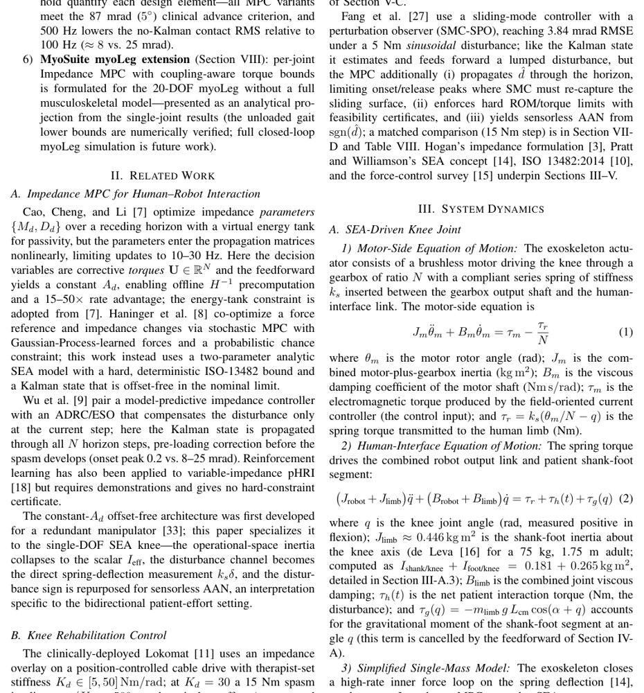 Impedance MPC with Patient-Torque Estimation for Knee Rehabilitation Exoskeletons Figure 1