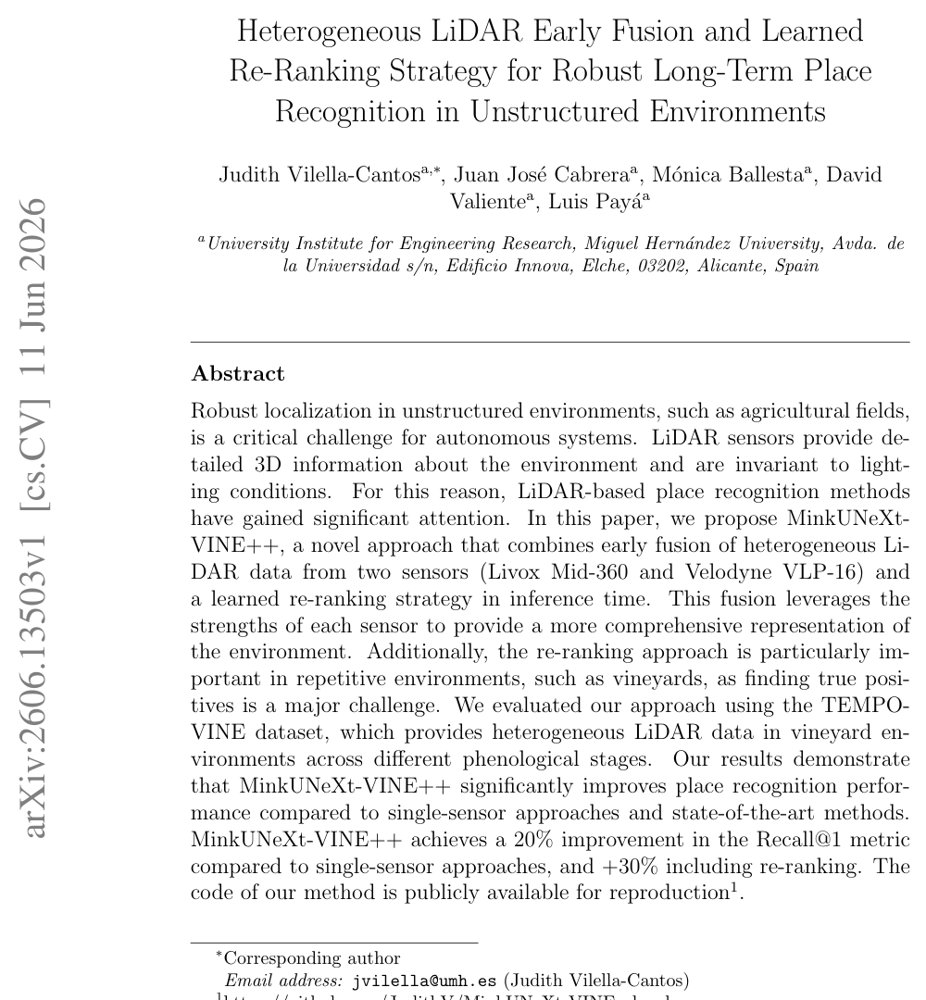 Heterogeneous LiDAR Early Fusion and Learned Re-Ranking Strategy for Robust Long-Term Place Recognition in Unstructured Environments Figure 1