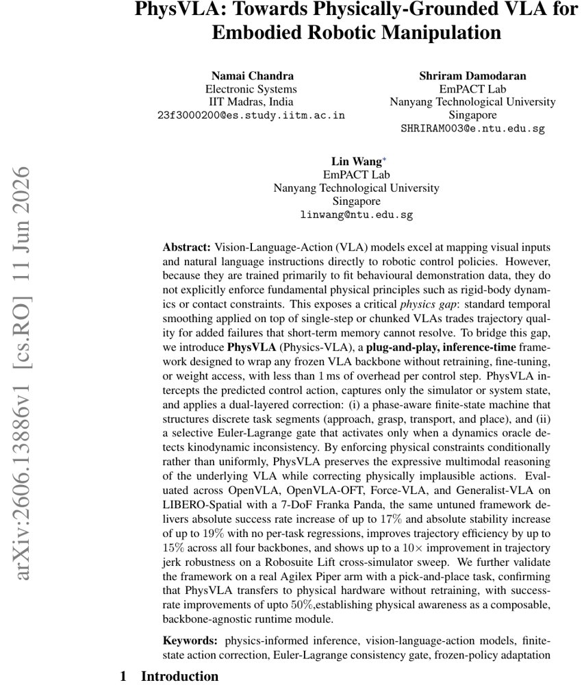 PhysVLA: Towards Physically-Grounded VLA for Embodied Robotic Manipulation Figure 1