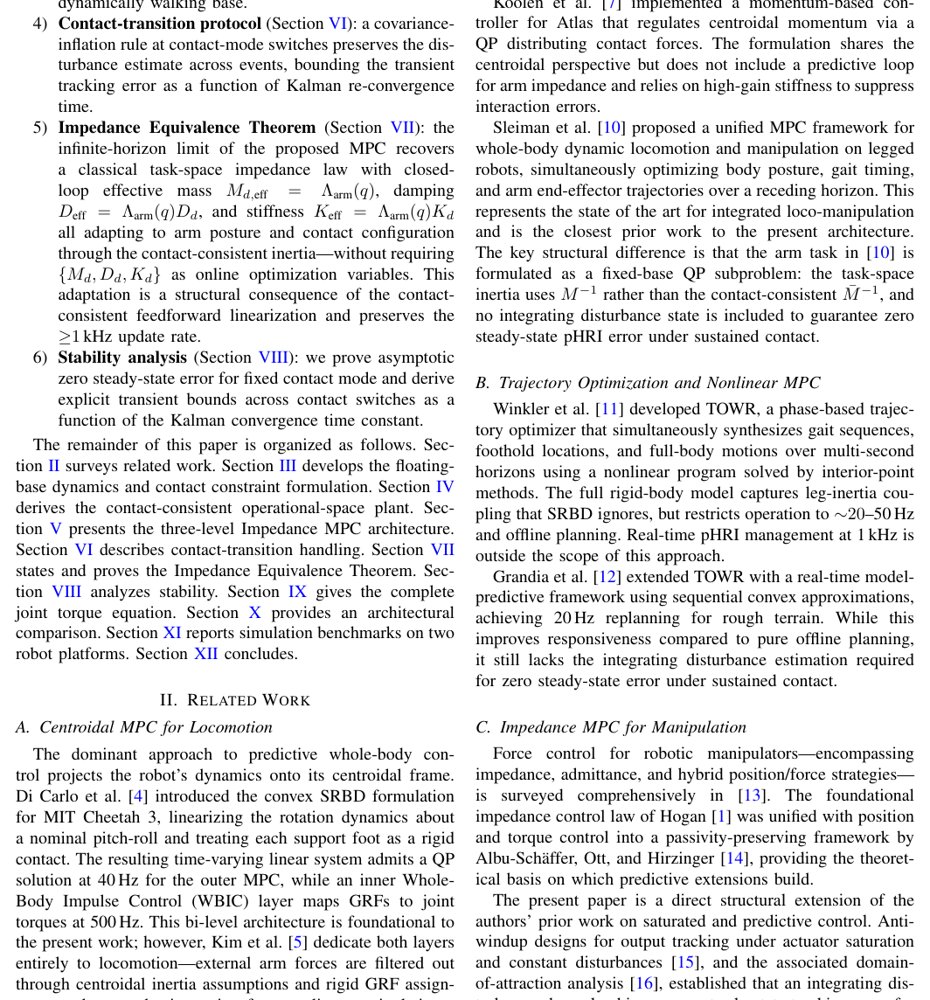 Whole-Body Impedance Model Predictive Control for Safe Physical Human--Robot Interaction on Floating-Base Platforms Figure 1