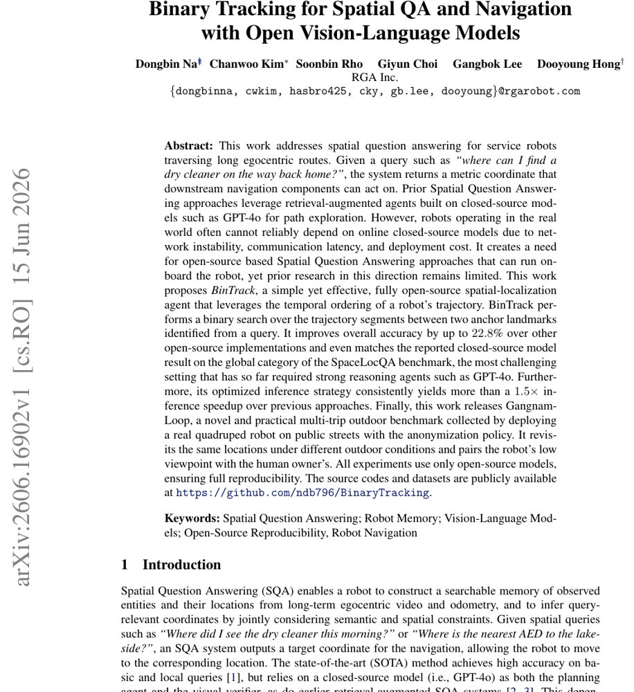 Binary Tracking for Spatial QA and Navigation with Open Vision-Language Models Figure 1