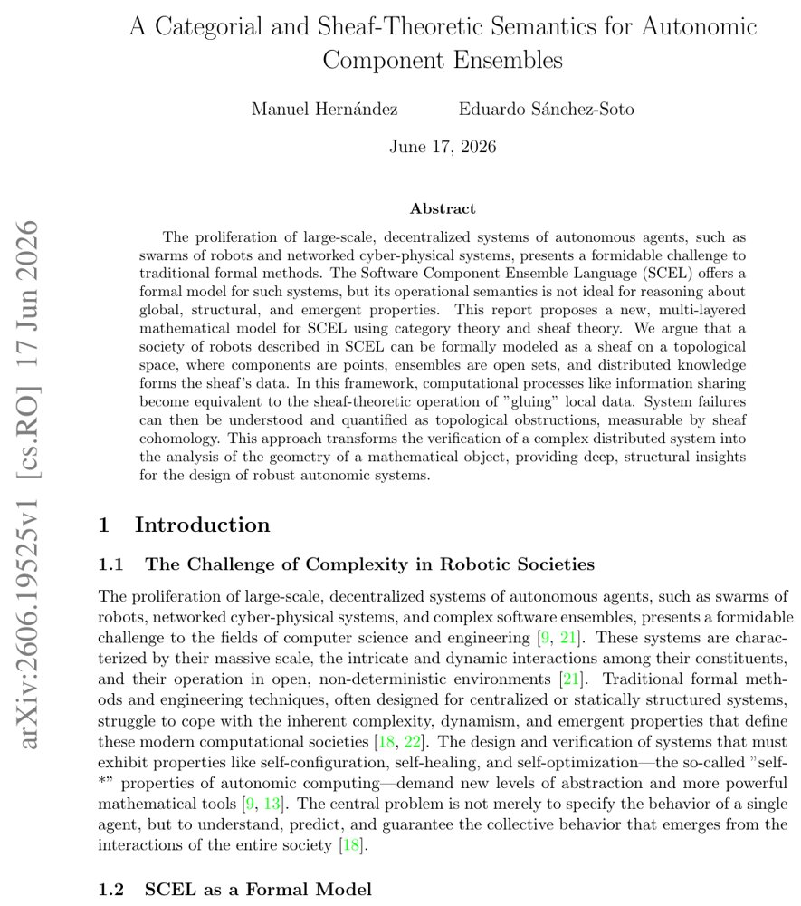 A Categorial and Sheaf-Theoretic Semantics for Autonomic Component Ensembles Figure 1