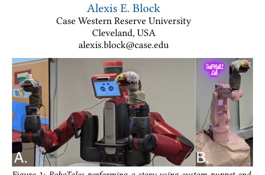 RoboTales: ROBOTic Anthropomorphic LEarning Systems Figure 1