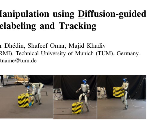 Humanoid-DART: Humanoid Loco-Manipulation using Diffusion-guided Augmentation through Relabeling and Tracking Figure 1