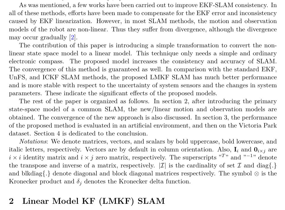 Improvement of Robot's Simultaneous Localization and Mapping Using an Effective Transformation to Achieve Linear Model Figure 1