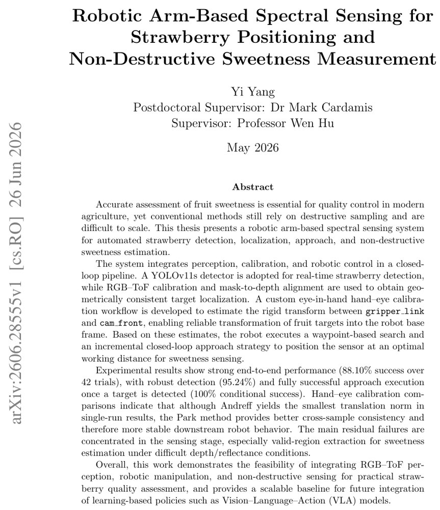 Robotic Arm-Based Spectral Sensing for Strawberry Positioning and Non-Destructive Sweetness Measurement Figure 1