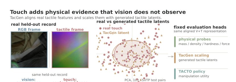 TacGen: Touch Is a Necessary Dimension of Physical-World Representation -- Addressing Tactile Data Scarcity with Scalable Vision-to-Touch Alignment and Generation Figure 1