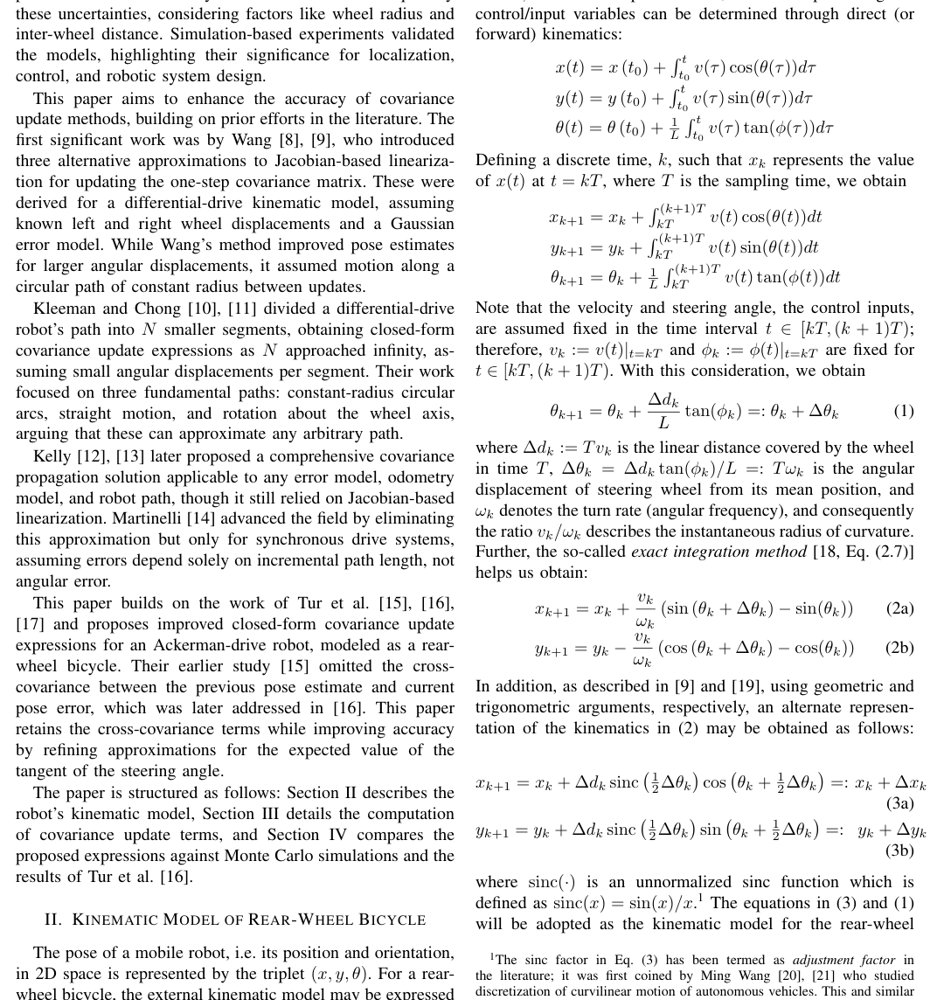 Analyzing Uncertainty in the Spatial Representation of the Kinematic Bicycle Model Figure 1