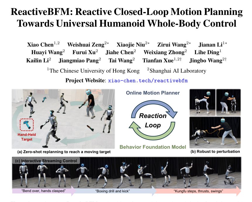 ReactiveBFM: Reactive Closed-Loop Motion Planning Towards Universal Humanoid Whole-Body Control Figure 1