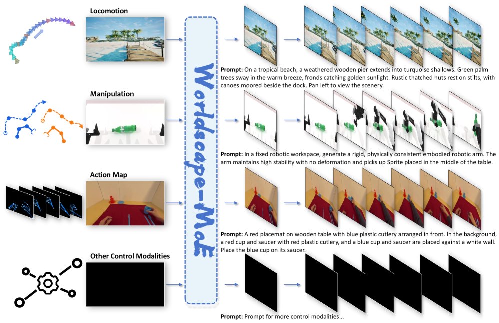 Worldscape-MoE: A Unified Mixture-of-Experts World Model for Scalable Heterogeneous Action Control Figure 1