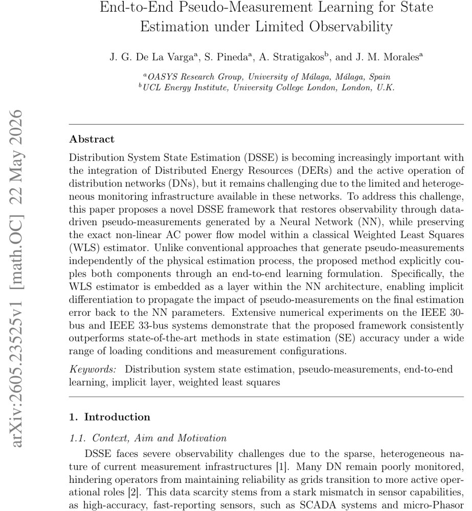 End-to-End Pseudo-Measurement Learning for State Estimation under Limited Observability Figure 1