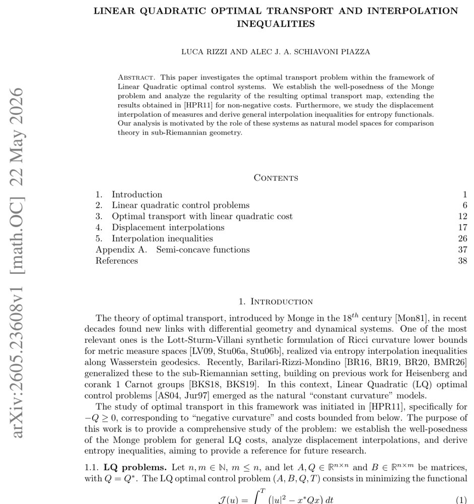 Linear quadratic optimal transport and interpolation inequalities Figure 1