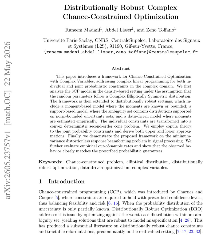 Distributionally Robust Complex Chance-Constrained Optimization Figure 1