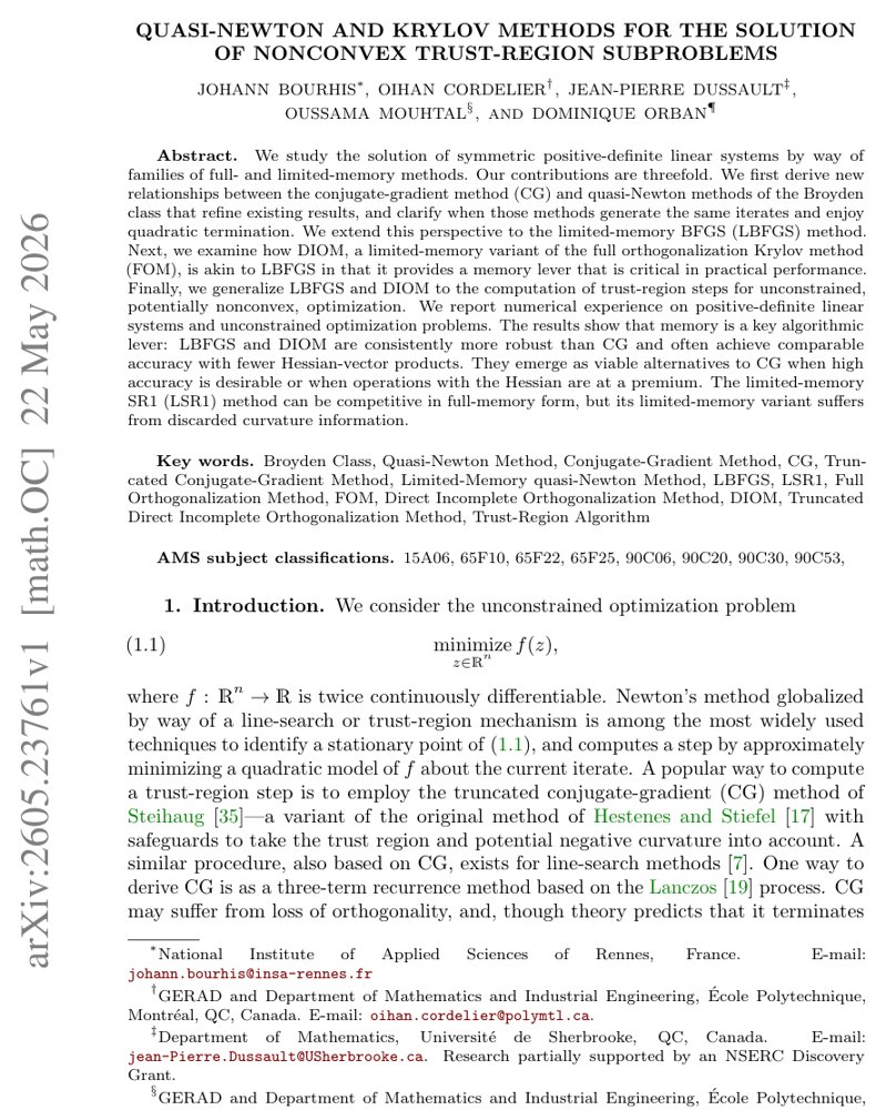 Quasi-Newton and Krylov Methods for the Solution of Nonconvex Trust-Region Subproblems Figure 1