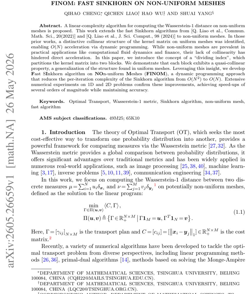FINOM: Fast Sinkhorn on Non-uniform Meshes Figure 1