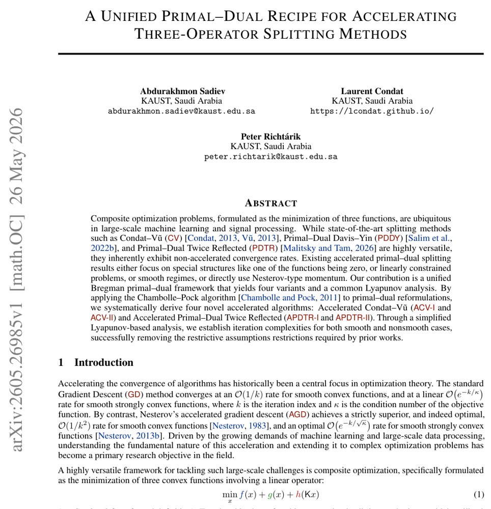A Unified Primal-Dual Recipe for Accelerating Three-Operator Splitting Methods Figure 1