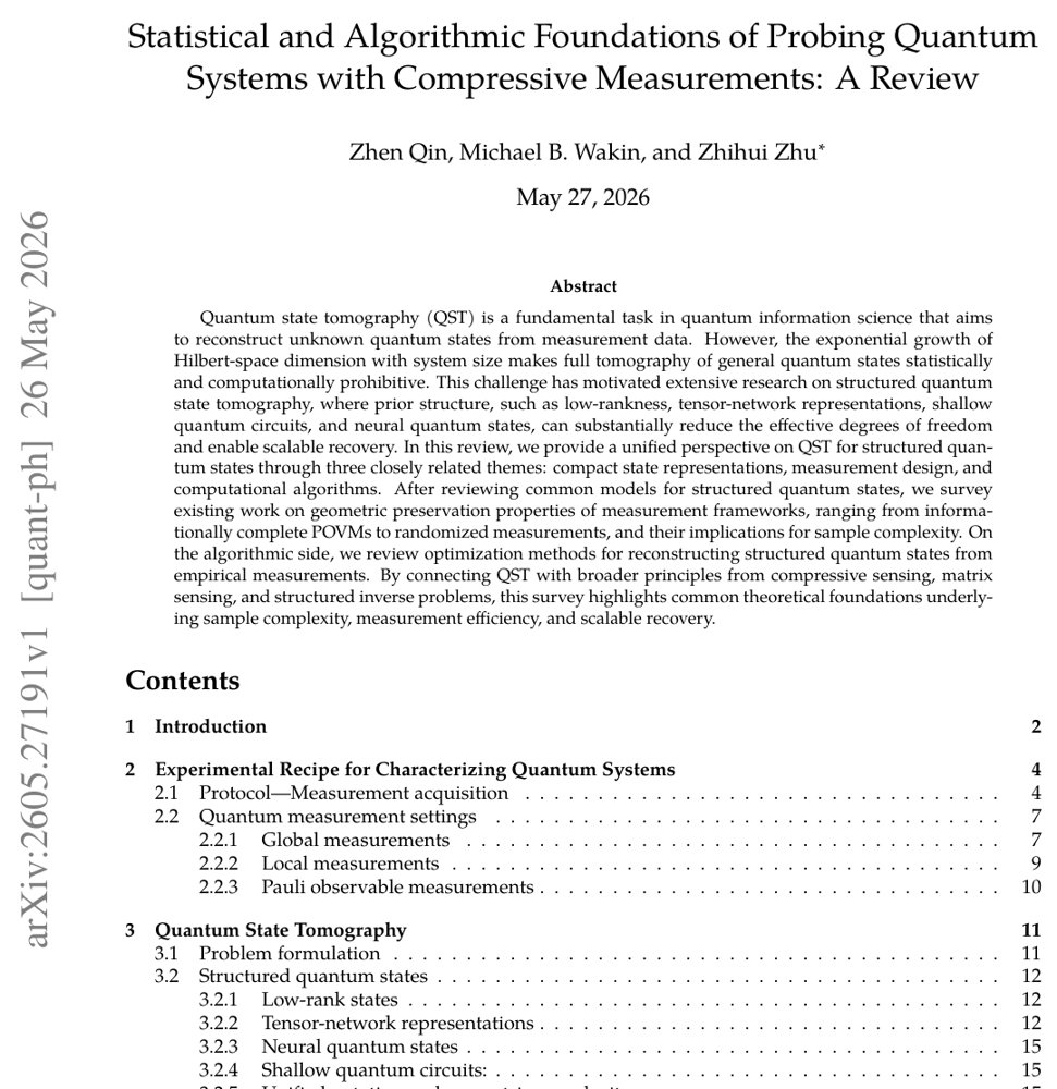 Statistical and Algorithmic Foundations of Probing Quantum Systems with Compressive Measurements: A Review Figure 1