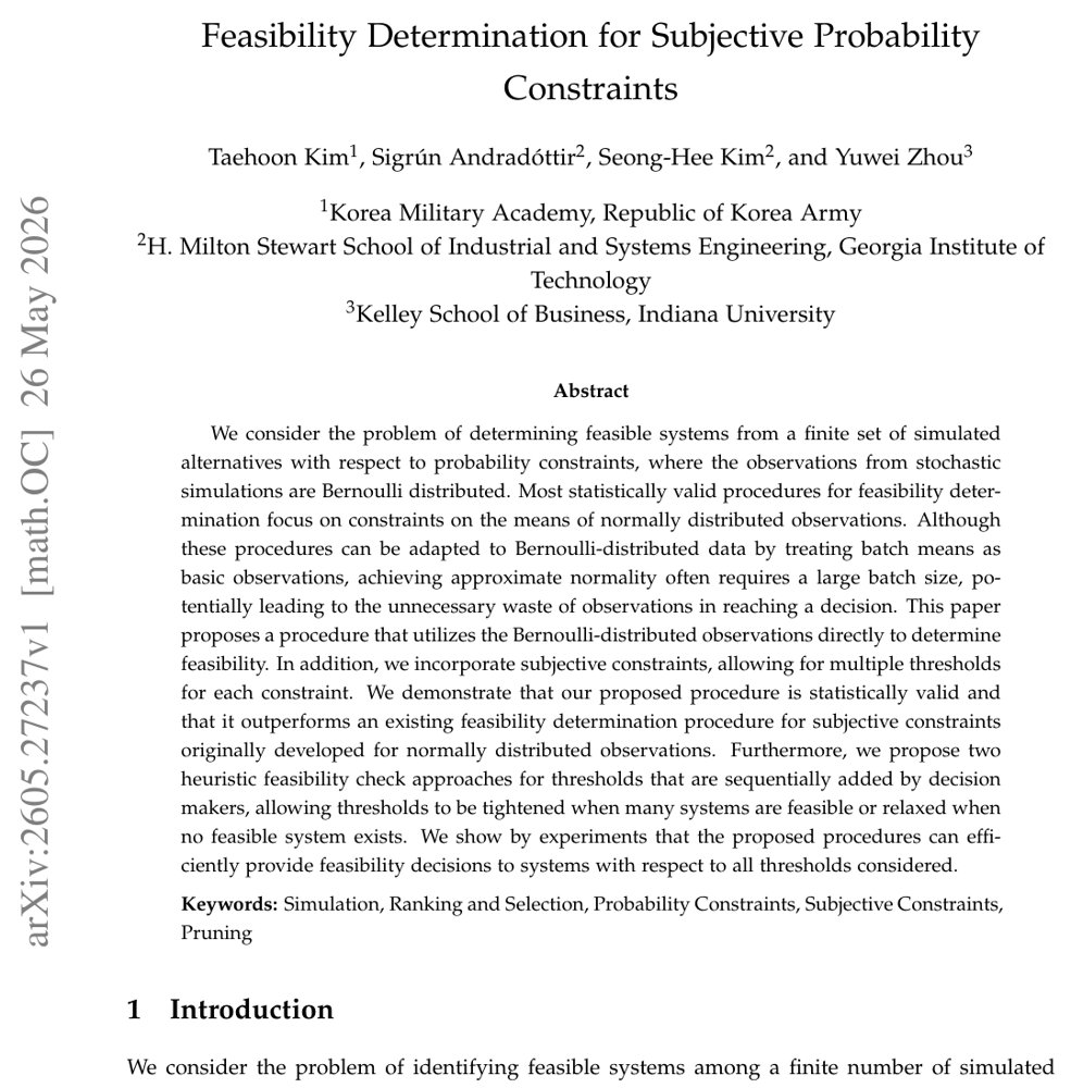 Feasibility Determination for Subjective Probability Constraints Figure 1