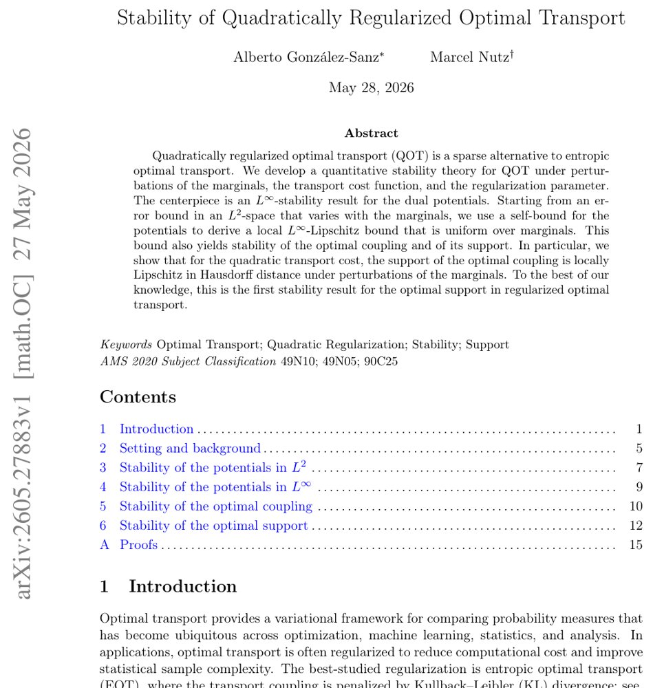 Stability of Quadratically Regularized Optimal Transport Figure 1
