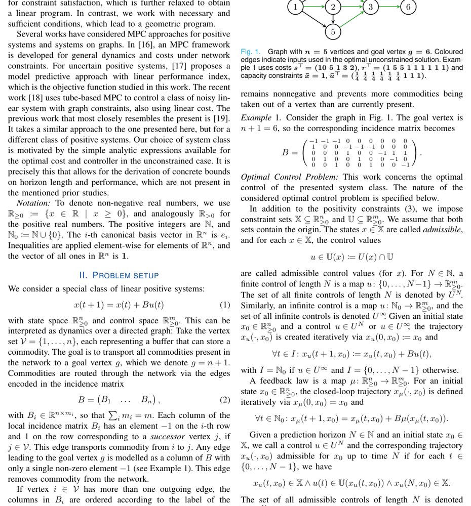 Model Predictive Control for Constrained Linear Positive Systems on Graphs Figure 1