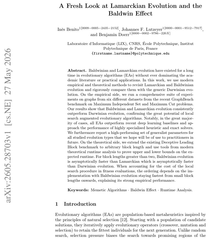 A Fresh Look at Lamarckian Evolution and the Baldwin Effect Figure 1
