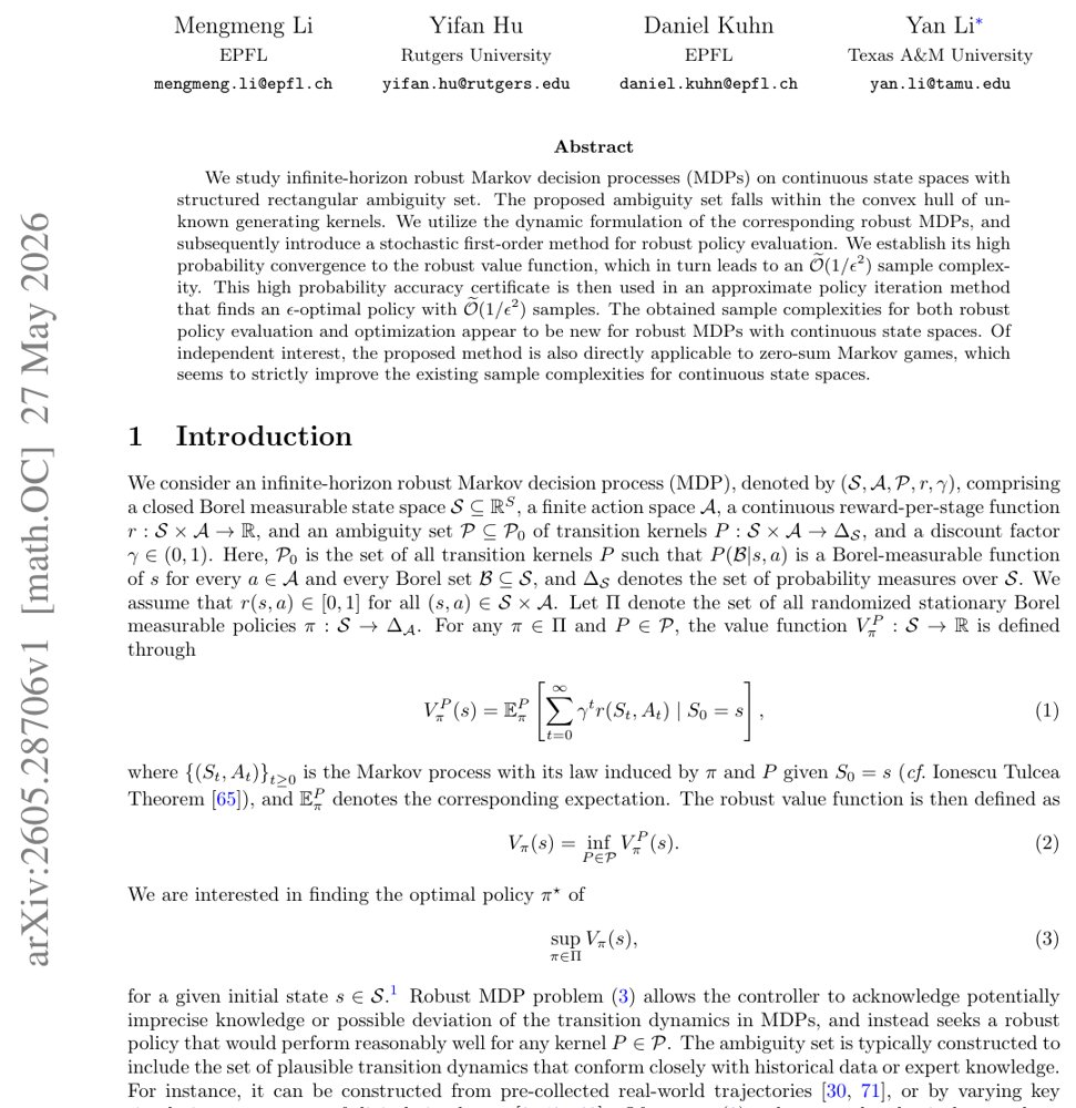 Robust Markov Decision Processes on Continuous State Spaces Figure 1