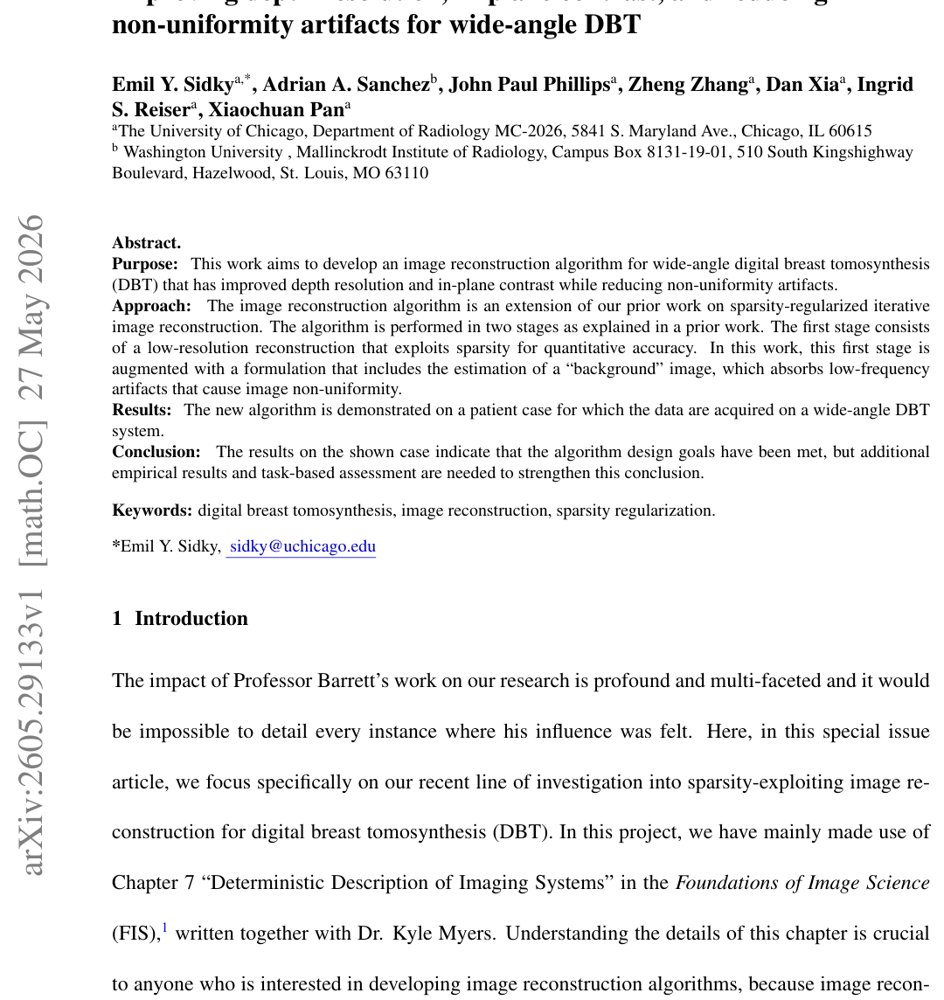 Improving depth-resolution, in-plane contrast, and reducing non-uniformity artifacts for wide-angle DBT Figure 1
