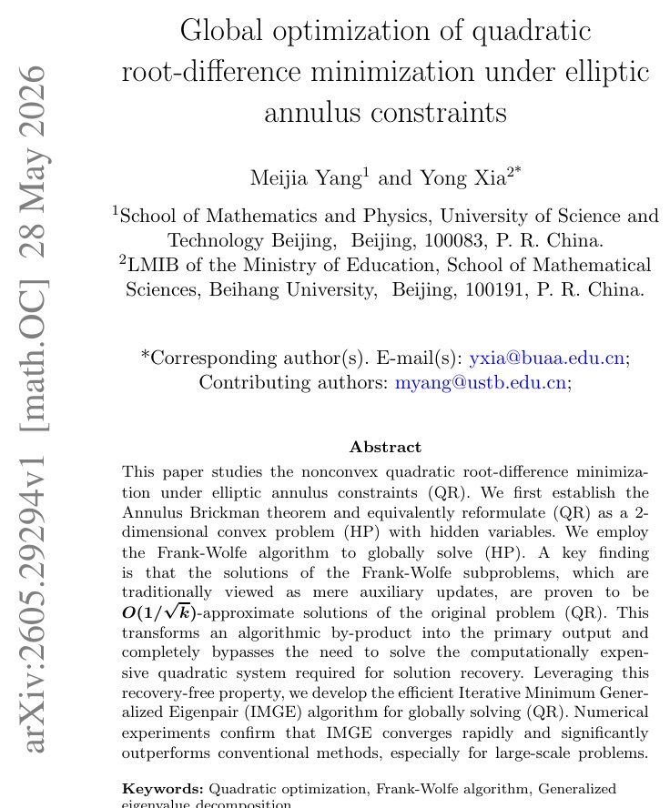 Global optimization of quadratic root-difference minimization under elliptic annulus constraints Figure 1