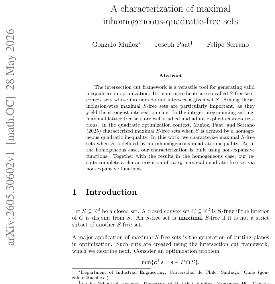 A characterization of maximal inhomogeneous-quadratic-free sets Figure 1