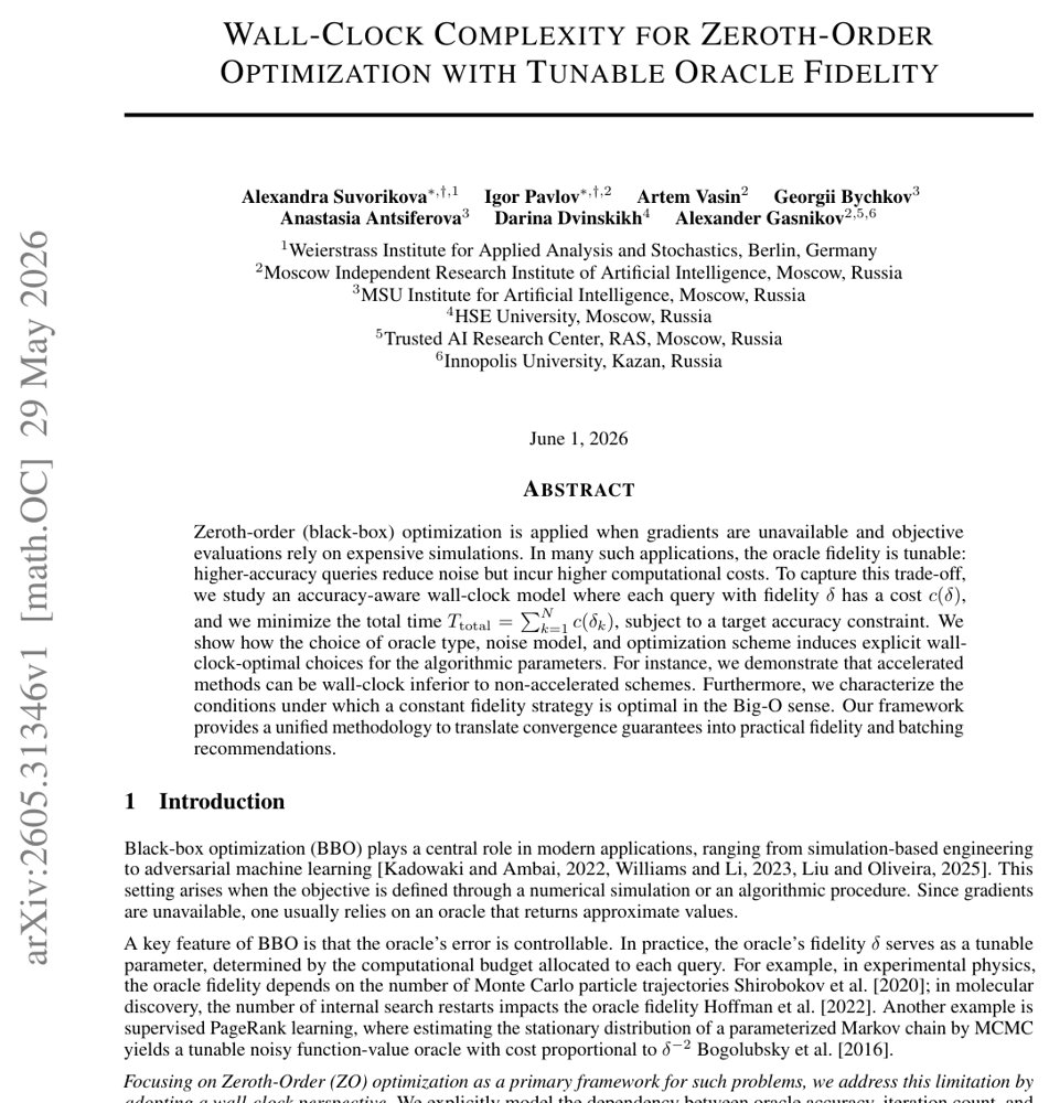 Wall-Clock Complexity for Zeroth-Order Optimization with Tunable Oracle Fidelity Figure 1