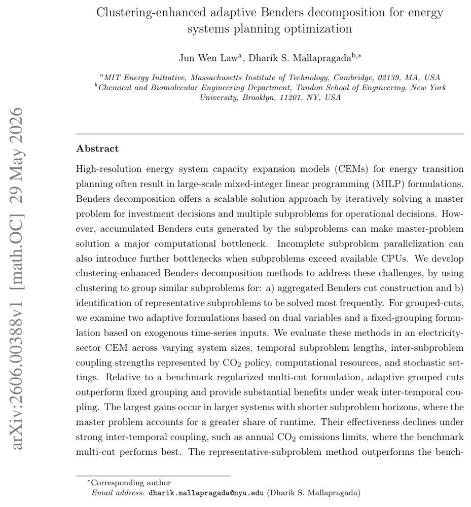 Clustering-enhanced adaptive Benders decomposition for energy systems planning optimization Figure 1