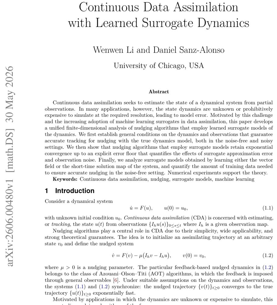 Continuous Data Assimilation with Learned Surrogate Dynamics Figure 1