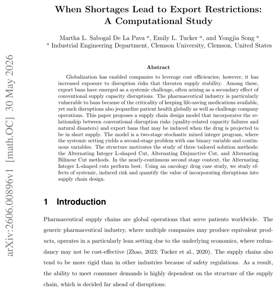 When Shortages Lead to Export Restrictions: A Computational Study Figure 1