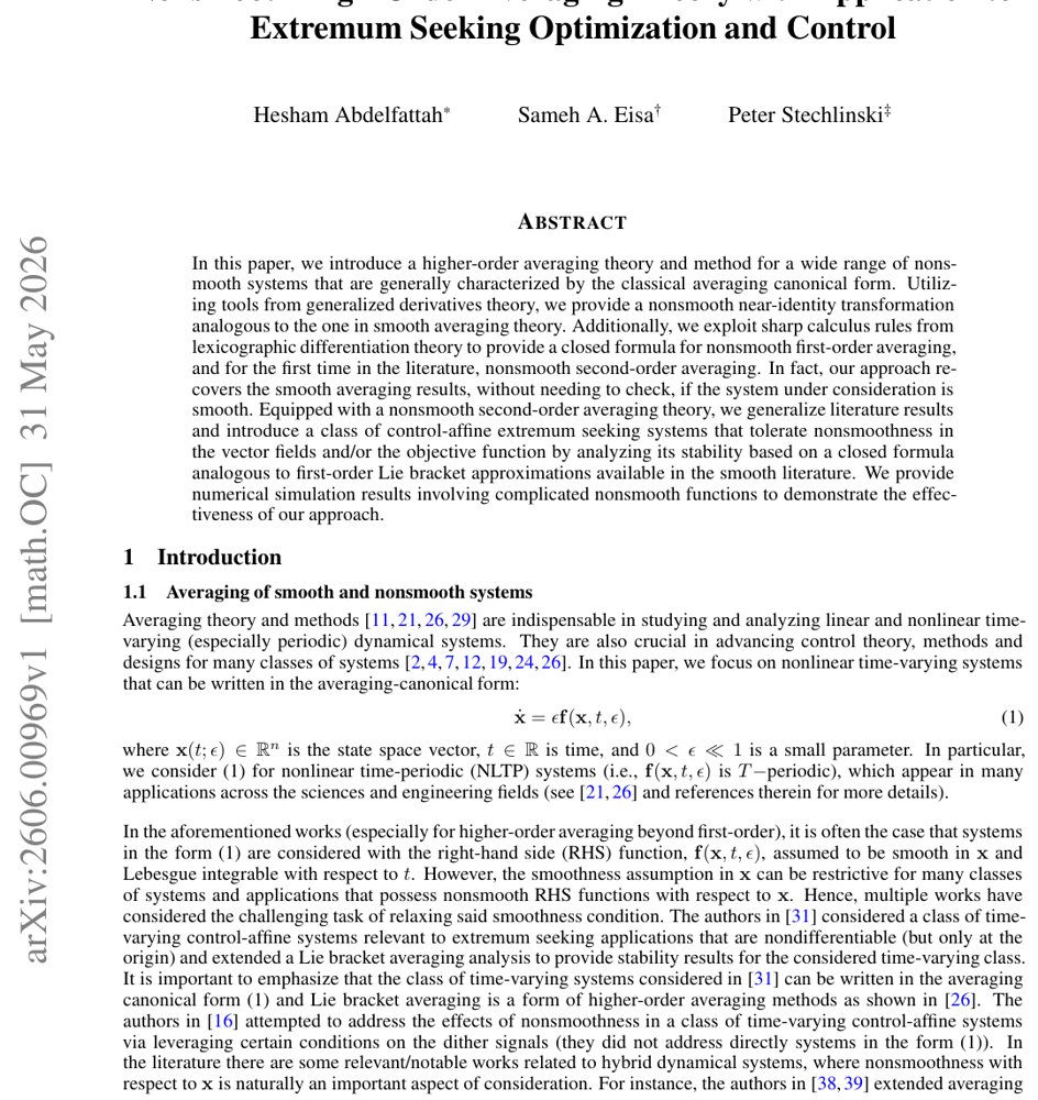 Nonsmooth High-Order Averaging Theory with Application to Extremum Seeking Optimization and Control Figure 1