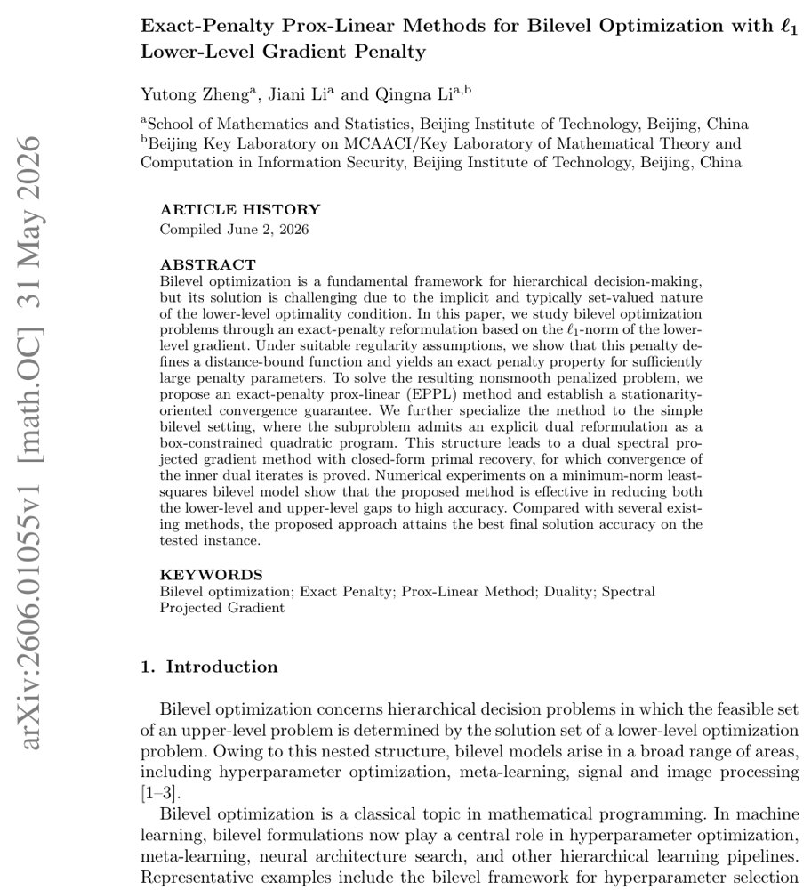 Exact-Penalty Prox-Linear Methods for Bilevel Optimization with $\ell_1$ Lower-Level Gradient Penalty Figure 1