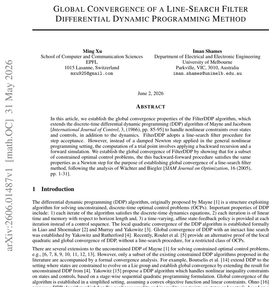 Global Convergence of a Line-Search Filter Differential Dynamic Programming Method Figure 1