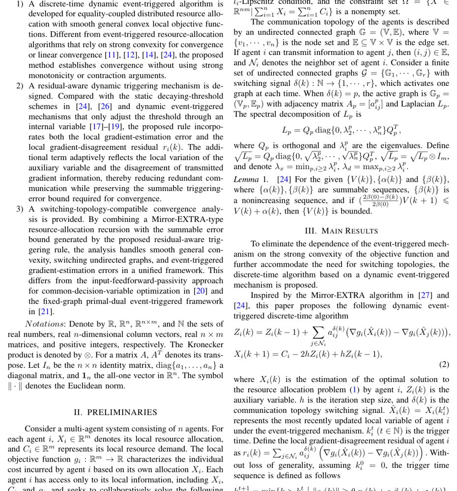 Distributed Optimal Resource Allocation Search: A Dynamic Event-Triggered Algorithm Figure 1